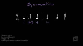 Lesson Book 3 Page 13 Syncopation Premier Piano Course [upl. by Hawley969]