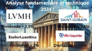 Bourse  Analyse fondamentale et technique de LVMH SaintGobain EssilorLuxottica et Air Liquide [upl. by Anayra852]