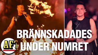 Liamoo brännskadad på scenen i Melodifestivalens final [upl. by Anah]