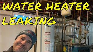 How to Diagnose and Repair Water Leak from Gas Water Heater Temperature amp Relief Valve [upl. by Dareece]