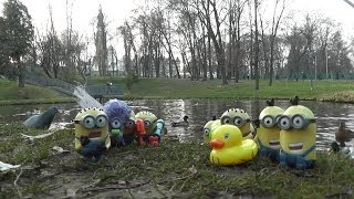 Sambor amp minionki rozrabiają i karmią kaczki Minions Despicable Me 2 McDonalds toys [upl. by Connolly]