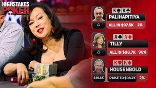 297600 ThreeWay AllIn Madness on High Stakes Poker [upl. by Fabrianna]