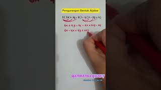 Pengurangan Bentuk Aljabar Matematika Kelas 7 [upl. by Justinn179]