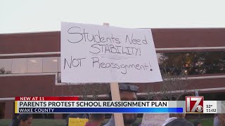 Wake County parents protest school reassignment plan [upl. by Orlanta]