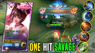 LAYLA ONE HIT SAVAGE BUILD Layla New Best BUILD AND EMBLEM  Build Top Global Layla 2024  MLBB [upl. by Musette]