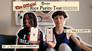 WE TOOK THE RICE PURITY TEST  VLOGMAS DAY 7 [upl. by Anelrahs]