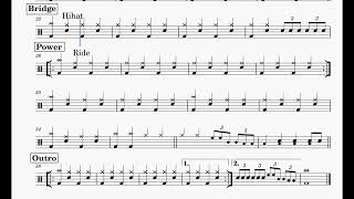 All I Want for christmas is you  Mariah Carey  Drum notation Student version  More breaks [upl. by Methuselah]