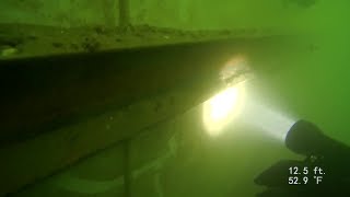 Video of underwater inspection of Grosse Ile Parkway Bridge 3W [upl. by Ahsinyar]