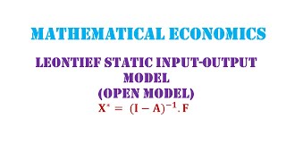 Leontief Static InputOutput Model Open Model [upl. by Daht201]