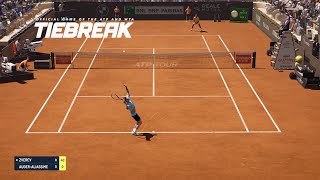 TIEBREAK  Alexander Zverev Vs Felix Auger Aliassime I Rome Masters I Expert Difficulty PS5 [upl. by Ayinat]