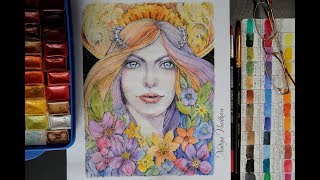 pointillism WATERCOLOR art [upl. by Charmane965]