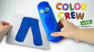 Learn Colors with Color Crew  The Color Blue  Color Crew LIVE Plush Kids Toys  BabyFirst [upl. by Columbus]