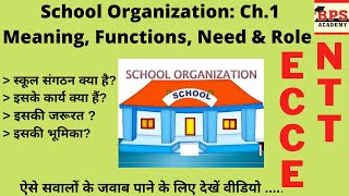 School Organization  Meaning Need Function and Role of School Organisation  Ch1 [upl. by Farrica]