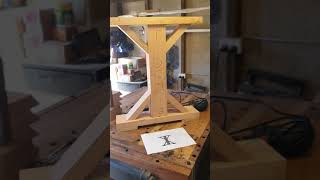 My latest trestle table leg design  rough assembly phase [upl. by Dielle]