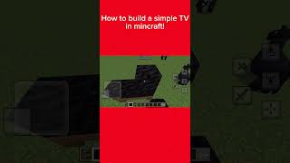 🗿HOW TO BUILD A SIMPLE TV IN MINECRAFT🗿minecraft shortsvideo [upl. by Awram]