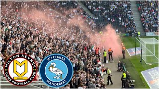 PYROS AND A WYCOMBE PARTY MK DONS VS WYCOMBE VLOG [upl. by Sophie321]