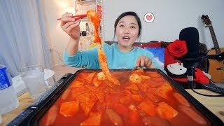 SUPPEERRR Stretchy Japanese Kiri Mochi Spicy Rice cakes Recipe Mukbang KEEMI★ [upl. by Eiuqnom]