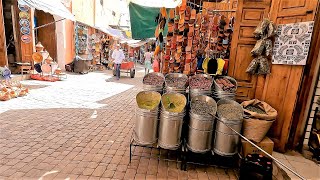 Exploring The Souks of Marrakech Walking Tour  Morocco [upl. by Agnot678]