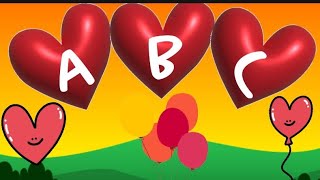 ALPHABET  ABC Song With Cute Heart Balloons ❤️  Alphabet Song  Phonics Song  NURSERY RHYME [upl. by Seth]