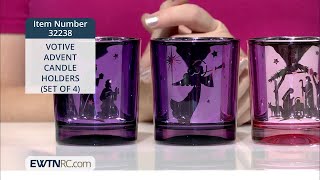 32238VOTIVE ADVENT CANDLE HOLDERS SET OF 4 [upl. by Nnyluqcaj]