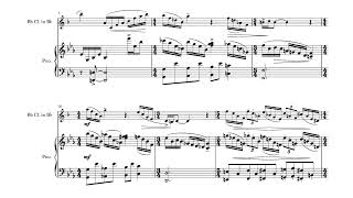 Ethan Iverson CLARINET SONATA 4 mvts scrolling score COMPLETE [upl. by Olympias]