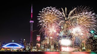 TORONTO LIVE 2023 New Years Eve Fireworks From Mississaugas Celebration Square SEE DESCRIPTION [upl. by Waldron194]