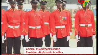 Ghana President AkufoAddo inspects guard of honour [upl. by Fosdick]