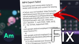 Fix After Motion Z Mp4 Export Failed Error Tutorial [upl. by Anyah]