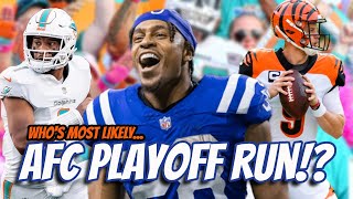 AFC Team PLAYOFF RUN  ONE SPOT for Bengals Broncos Dolphins or Colts [upl. by Ahsieym]