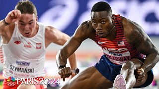 Grant Holloway extends NINEYEAR win streak with 60m hurdle title in Glasgow  NBC Sports [upl. by Vedis]