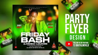 How to Design a Club Party Poster or Flyer I I Photoshop Tutorial [upl. by Adnav]