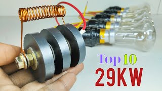 AC 240v Top 10 Amazing Free Energy Generator 29KW Self running machine [upl. by Lotsirhc184]