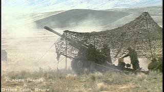 2000 105mm Gunners at Yakima Artillery firing  pure sound [upl. by Ayotal]