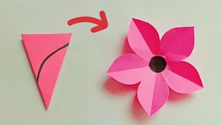 Very Easy Paper Flower Craft  Paper Flower Making Step By Step  DIY Flower nkzcraft [upl. by Enaerb387]