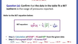 EXAMPLES OF QUESTIONS BET ADSORPTION ISOTHERM [upl. by Hephzibah]