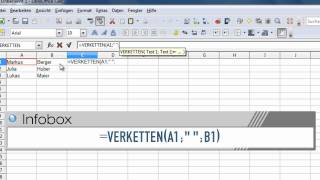 LibreOffice und OpenOffice Calc  Die Funktion Verketten [upl. by Cnahc743]