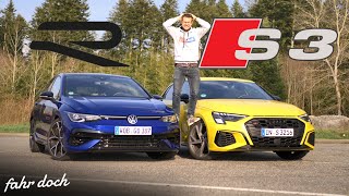 GEIL aber 68000 Euro WERT VW GOLF 8 R vs AUDI S3 Sportback  Vergleich  Fahr doch [upl. by Katuscha912]