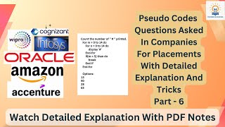 Pseudo Code Questions And Answers For Infosys Capgemini Accenture pseudocode interviewquestions [upl. by Elleoj]