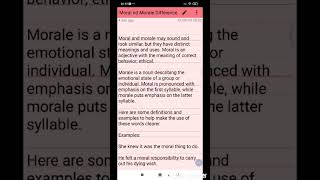 Moral nd Morale Difference englishgrammer [upl. by Medor964]