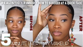 Realistic 5 MINUTE Everyday MAKEUP TIMED  How to Succeed at a Quick Face Every Time  Maya Galore [upl. by Aehsal]