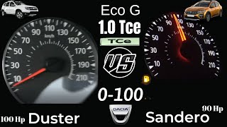 Dacia Sandero 10 TCe ECOG VS Dacia Duster 10 Tce EcoG Lpg 0100 inceleme test acceleration [upl. by Wilkens]