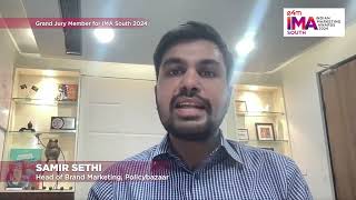 Samir Sethi Head of Brand MarketingPolicybazaar Grand Jury Member for IMA South 2024 [upl. by Honeyman]