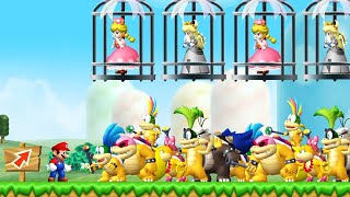 Can Mario Beat 999 Koopalings and rescue 999 Bowsettes amp Peachettes in New Super Mario Bros Wii [upl. by Ahsiuq643]