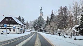 Driving in Germany 🇩🇪  Oderwitz  Heavy Snowfall  Most Beautiful Village in Germany  4k60fps [upl. by Kevina837]