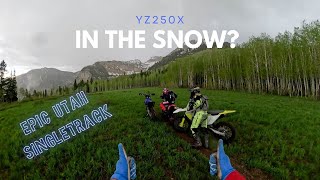 2023 YZ250X firstride in utah singletrack in the snow [upl. by Axia]