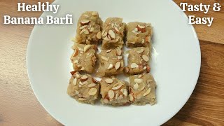 Kele Ki Sweet Recipe  Banana Barfi  Savithris Kitchen [upl. by Moffitt440]