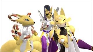 MMD Everybody taomon kyubimon zakuyamon [upl. by Eislel]