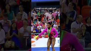 I cant believe this happened at Worlds lol funny funnyvideo shorts simonebiles [upl. by Ardnosal]