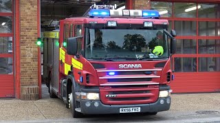 Surrey Fire and Rescue Service Guildford retained S22P3 turnout from standby order [upl. by Carolle]