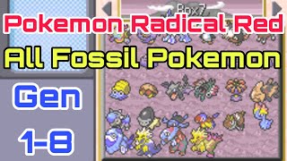 How To Get All Fossil Pokemon in Pokemon Radical Red  All Fossil Pokemon Location [upl. by Yoo993]